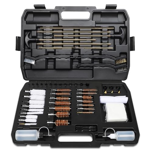 ANALIM 107pc Universal Gun Cleaning Kit for Pistol, Shotgun, Rifle, Handgun, Airgun, Revolver and Gun Accessories, Cleaning Kit withPortable Case, Brushes, Jags