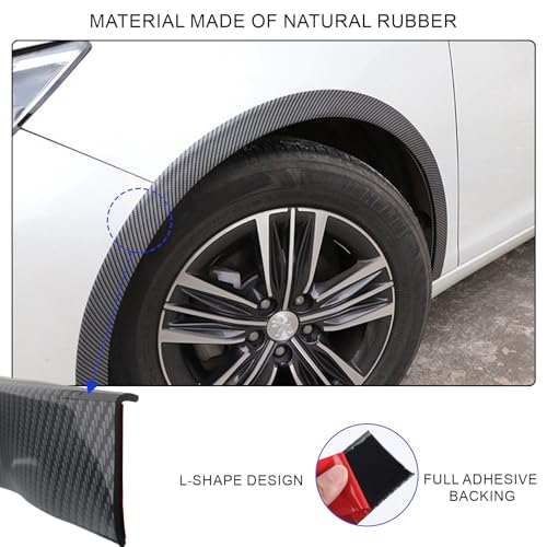 QIANAI 2 Stück Universal-Radlaufband, Radlaufverlängerungsflügel, Auto-Flügelverbreiterungen, erweiterter Schutz der Autoräder (1,5 m, Kohlefaser)