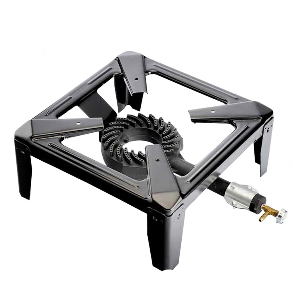 Paluplus Fornello A Gas In Ghisa E Acciaio Con 4 Piedi, Misura 40x40x19 Cm, Bruciatore Da 170 Mm, Regolatore Di Fiamma, Fornellino Per Campeggio - Foto 6