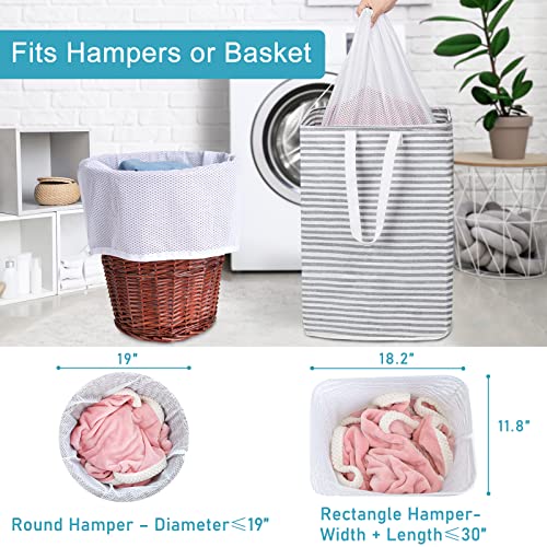 Polecasa Heavy Duty Extra Large Mesh Laundry Bags With Id Tag And Locking Drawstring Closure - 2 Pack, 30 X 36 Inches - Laundry Hamper Liner, Washable Laundry Bag For Travel, Sports, Dorms (White) #TOP3