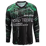 Radtrikot Herren Mountainbike Motocross Trikot Langarm MTB T-Shirt Downhill Tops Sport Rennbluse Fahrrad Outdoor Wear grün M.
