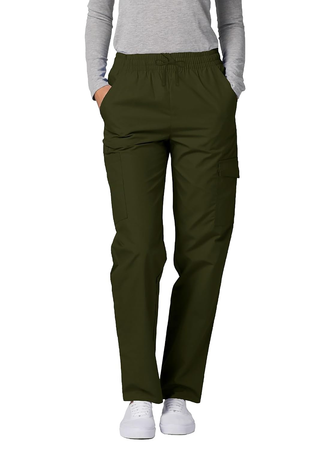 Adar Uniforms Universal Scrubs for Women - Tapered Cargo Scrub Trousers - 506 - Olive - L