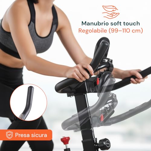 Bicicleta estática de interior Wintem regulable con asiento acolchado ergonómico 6