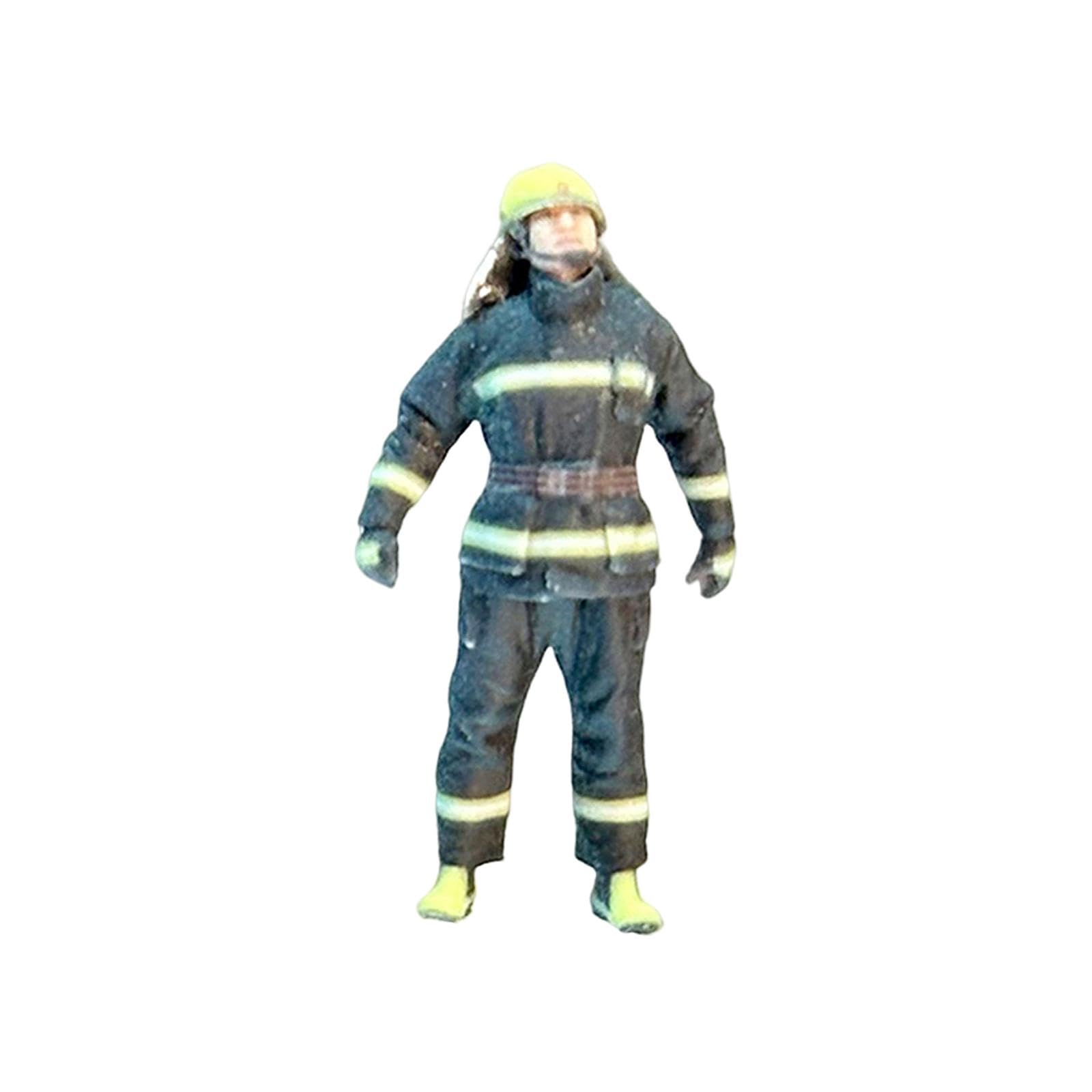 Tachiuwa 1/64 Scale Firefighter Model Diorama Action Figures Collectibles Scene Props Figures Sand Table Ornament for Scenery Landscape Building, Style C