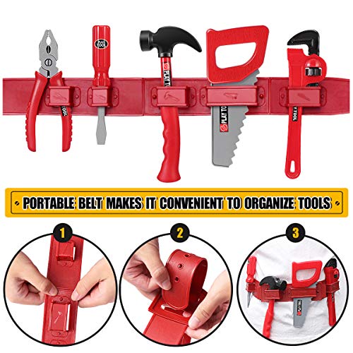 iBaseToy Toy Chainsaw, Kids Chainsaw Toys Tools with Jig Saw and Realistic Sounds and Lights