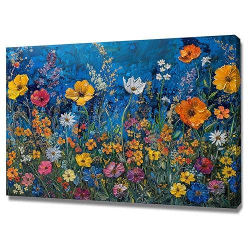 Tableau de peinture abstraite florale WODJEM pour habiller un mur vide