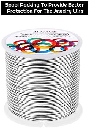 12 Gauge Aluminum Wire 100 Feet, Anezus Metal Armature Wire Bendable Sculpting Wire for Crafts Wreath Making Jewelry Making Beading Floral (Silver, 2mm)
