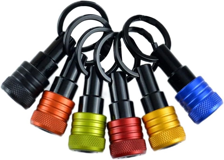 6-Pack 1/4-Inch Hex Shank Screwdriver Bit Holder with Ball-Bearing Detent Drivers & Drill Tools – Keychain Extension Quick Bit Changes(A)