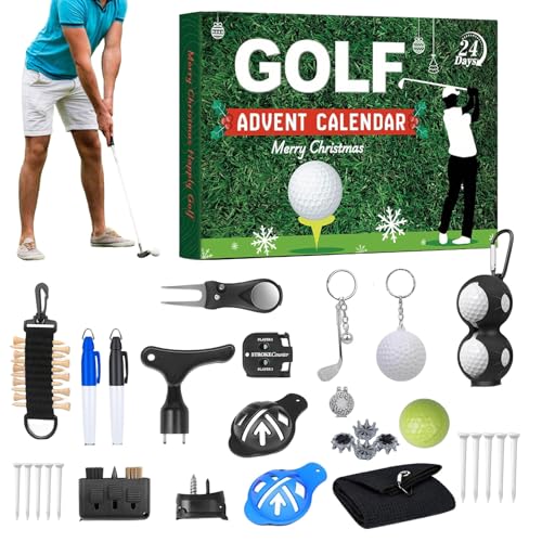 Calendrier de l'Avent Golf 2025 avec 24 surprises thématiques pour adultes