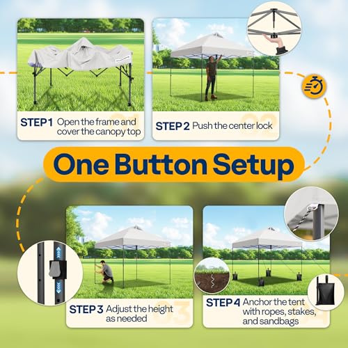 Image of VIVOHOME 10x10ft Pop Up Canopy Tent One Push Setup