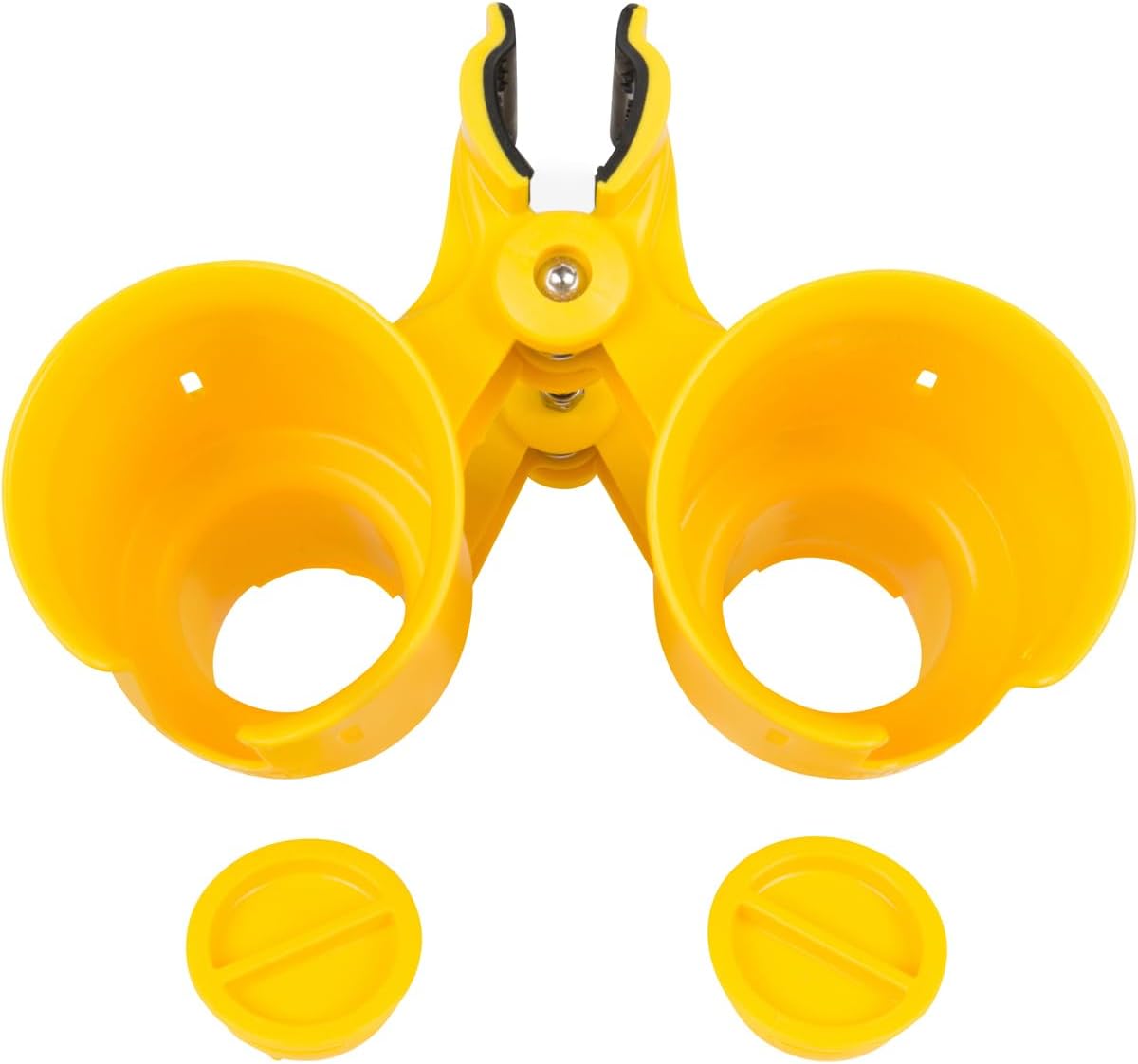 ROBOCUP, (Yellow), Patented Clamp On Boat Cup Holder |Multifunction Dual Drink Caddy for Fishing Poles, Tools, Net, Gaff |Portable Storage for Boating, Beach, Umbrellas, Golf Carts, Strollers image 5