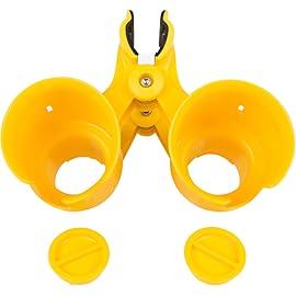 ROBOCUP, (Yellow), Patented Boat Cup Holder, Clamp on Portable Storage Caddy Securely Holds 2 Drinks, Fishing Poles, Tools, Marine Gear | Perfect for Boating, Beach Umbrellas, Golf Carts
