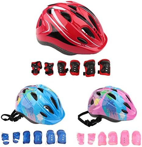 Tongina 7Pcs Kid Children Roller Skating Bike Helmet Knee Elbow Pad Wrist Guard Sets 9 51a2BXiEPyL. AC