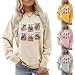 Semisun Women's Vintage Western Rodeo Bronc Riding Graphic Sweatshirt Retro Cowboy Riding Crewneck Long Sleeve Pullover Top Coffee