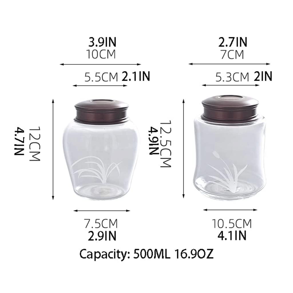 Barattolo di Vetro con Coperchio Barattolo da Cucina Contenitore ermetico per Alimenti per Zucchero e caffè