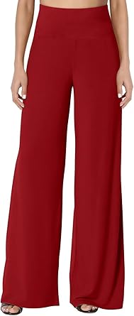 JZC Women's Palazzo Lounge Pants Stretchy Wide Leg Casual Pants Comfy High Waist Flowy Pants S-3XL