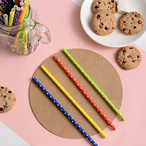 Yaosheng Colorful Polka Dots Paper Straws, Pack 100 For Party Supplies,Birthday,Wedding,Bridal/Baby Shower,Juice, Shakes,Smoothies #TOP2