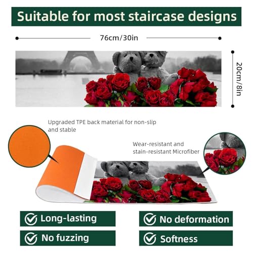 Peldaños de escalera para proteger niños y madera, pack de 15 alfombras decorativas de París 5