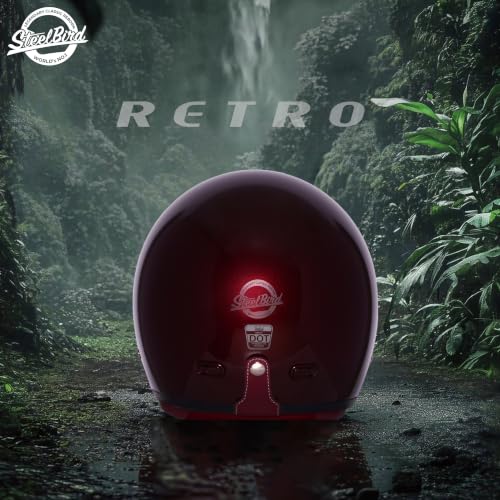 Image of Steelbird SBH-67 Retro 5.0 DOT and ISI Certified Open Face Helmet for Men and Women