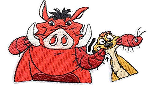 Timon and Pumbaa Embroidered 4.25 Inches Wide Patch