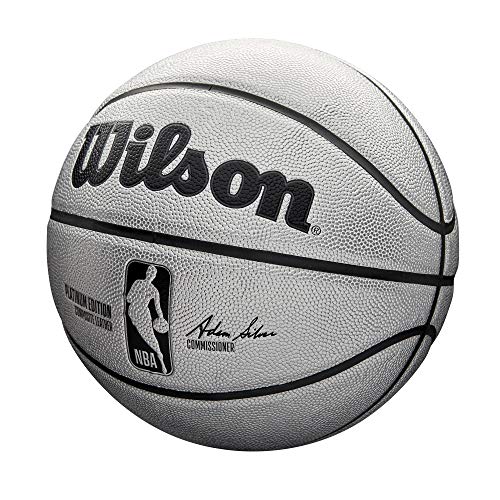Wilson NBA Platinum Edition Baloncesto, balón oficial tamaño 7 de 29.5 pulgadas platino y negro 3