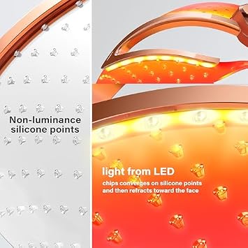 Cordless Red Light Therapy Mask for Face, 630nm Red Light for Anti-aging &465nm Blue Light for Acne, 36 LEDs and 258 Silicone Dots for Even Coverage,Lightweight,3 Modes for Daily Skincare,Storage Bag