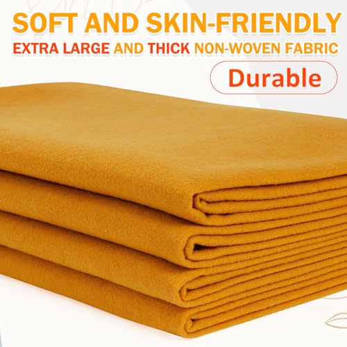 Image of XSEINO Antique Gold Large Felt Fabric 36 inch X 36 inch(1 Square Yard), 1.4 mm Thick Soft Felt Fabric Sheet for Crafts, Yellow Series Colors Soft Nonwoven Fabric, Fit for Decoration, Sewing, DIY Crafts