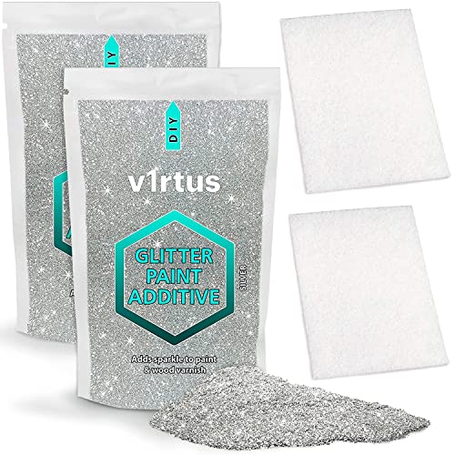 V1rtus color plateado aditivo de pintura con purpurina plateada, 100 g, 2...