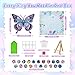 Arts and Crafts for Kids Ages 8-12, Diamond Art Kits for Kids, Birthday Gifts for 6 7 8 9 10 11 12 Years Old Girl, Gem Art Butterfly Kit for Teen Girl, DIY Crafts Toy with Frame for Room Decor (Blue)