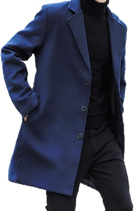 Amazon Co Jp Black Motel コート メンズ チェスターコート ロング ジャケット 秋 冬 春 ウール 薄手 アウター ビジネス 紳士服 ネイビー L 日本サイズm ファッション
