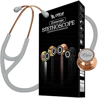 Copper Finish Master-Style Cardiology Stethoscope – Premium Acoustic Performance, Durable Design, Ideal for Doctors, Nurses, EMTs, Medical Students (Grey)