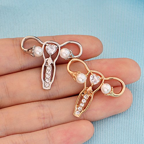 Image of Uterus Ovary Pin Feminist Medical Symbol Female Organ Gynecologist Nurse Gift Jewelry Brooch Pins