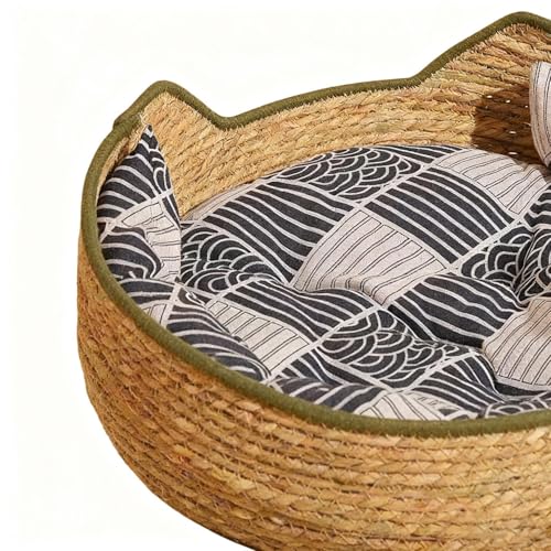 Cama tejida para gatos y cesta lavable de interior 8