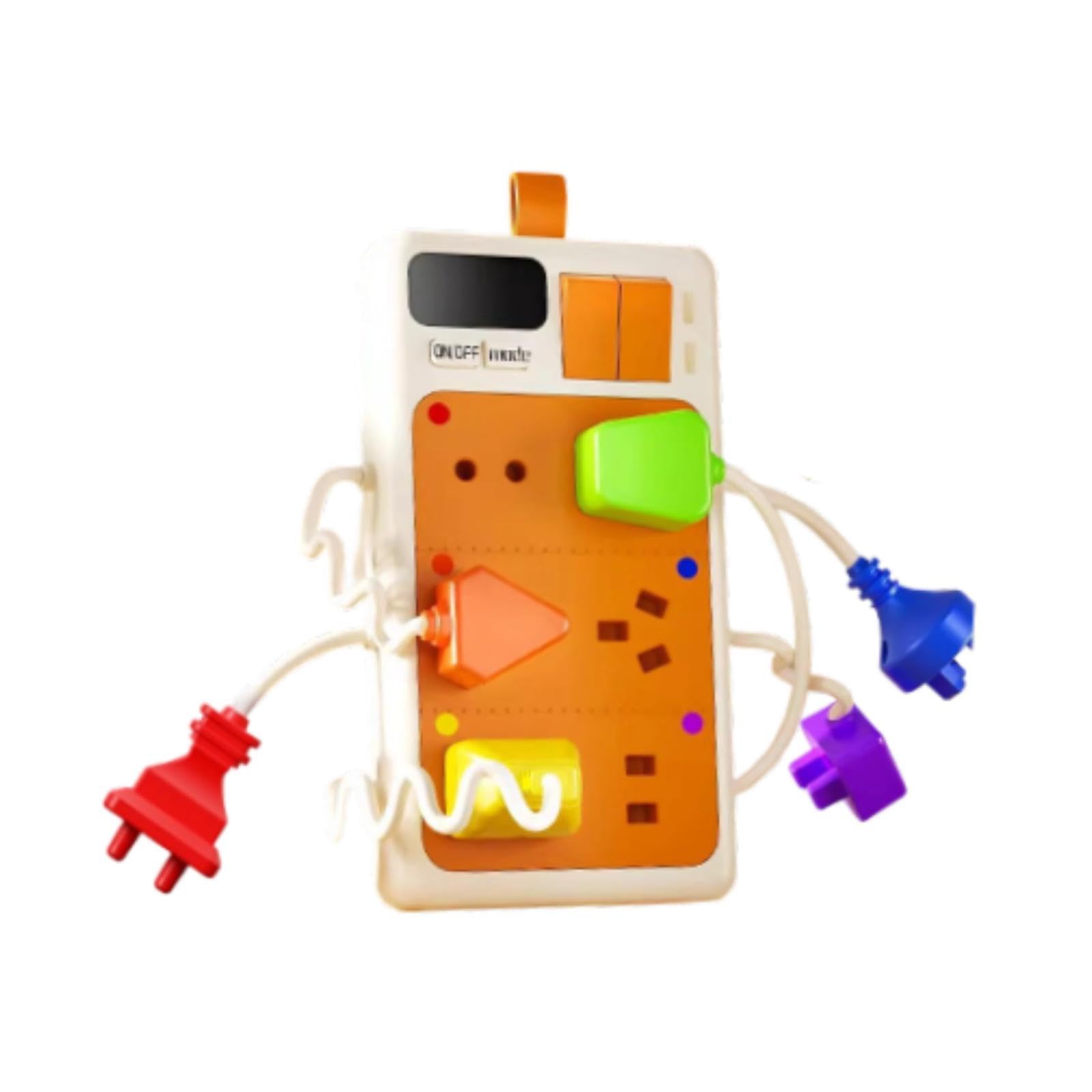 Sensory Plug Outlet Power Strip Toy - Busy Board for Toddlers 6+ Months, Montessori Fine Motor Skills Educational Learning Activity Toy- Upgrade