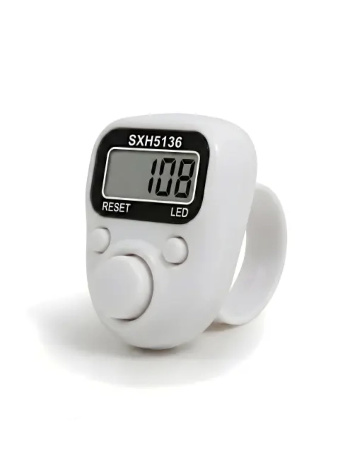 sxh5136 digital finger tally counter, white, lcd display with led, reset button, ring style