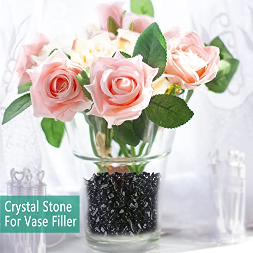 Maibaota Natural Black Obsidian Crystal Quartz Rocks Chips Vase Filler Rocks For Succulent Plant Small Fish Tank Aquarium Gravel Decorative Pebbles Stones(200 Gram) #TOP4