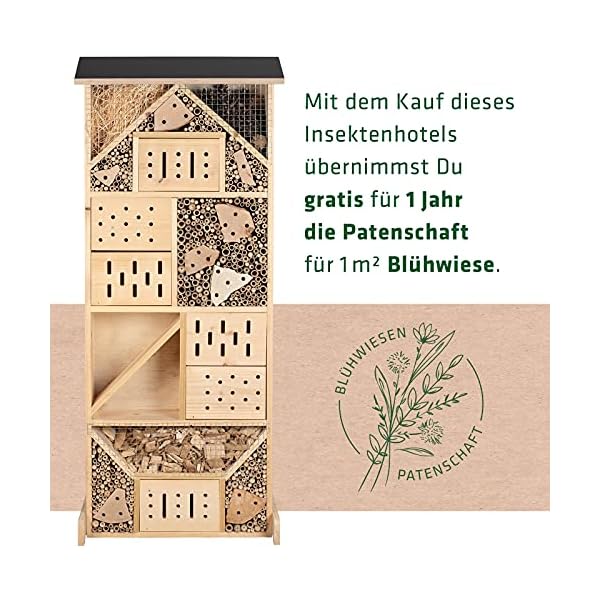 GARDIGO® Insektenhotel XXXL Made in Germany, Hergestellt in einer sozialen Einrichtung I Insektenhaus für den Garten I… – Bild 6