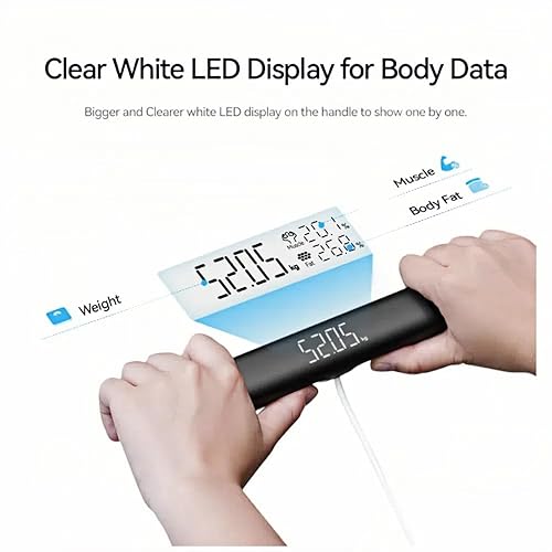 Miniatura 3 de Báscula de composición corporal de 8 electrodos, báscula digital inteligente para peso corporal, mide grasa corporal, masa muscular, BMC, agua,