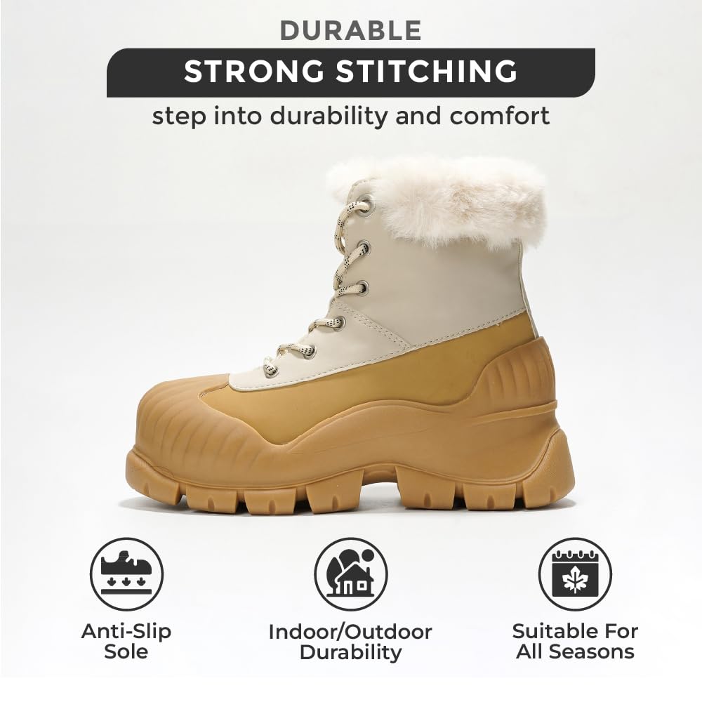 Project Cloud Snow Boots for Women Waterproof Genuine Leather 2.5