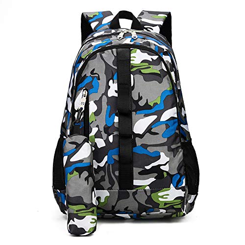RUANRUAN Mochila Escolar De Viaje Camuflaje Al Aire Libre para Estudiantes Impermeable