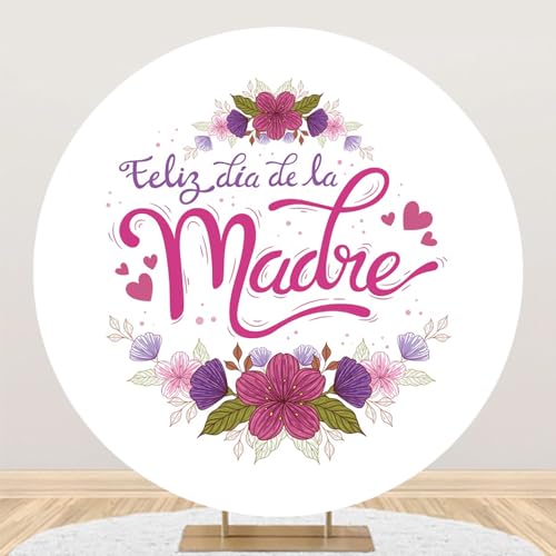 Décoration Fête des Mères arche ronde motif floral violet 2,3m