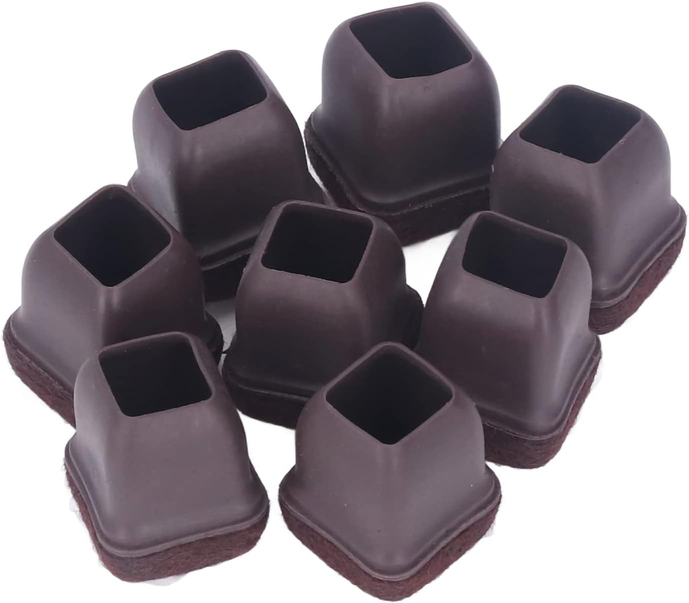 Chair Leg Cover TPE Floor Protector Furniture Legs Caps Set Kit for Table Stool Brown 8Pcs Square Shape Durable Noise Reduction Design (53mm)