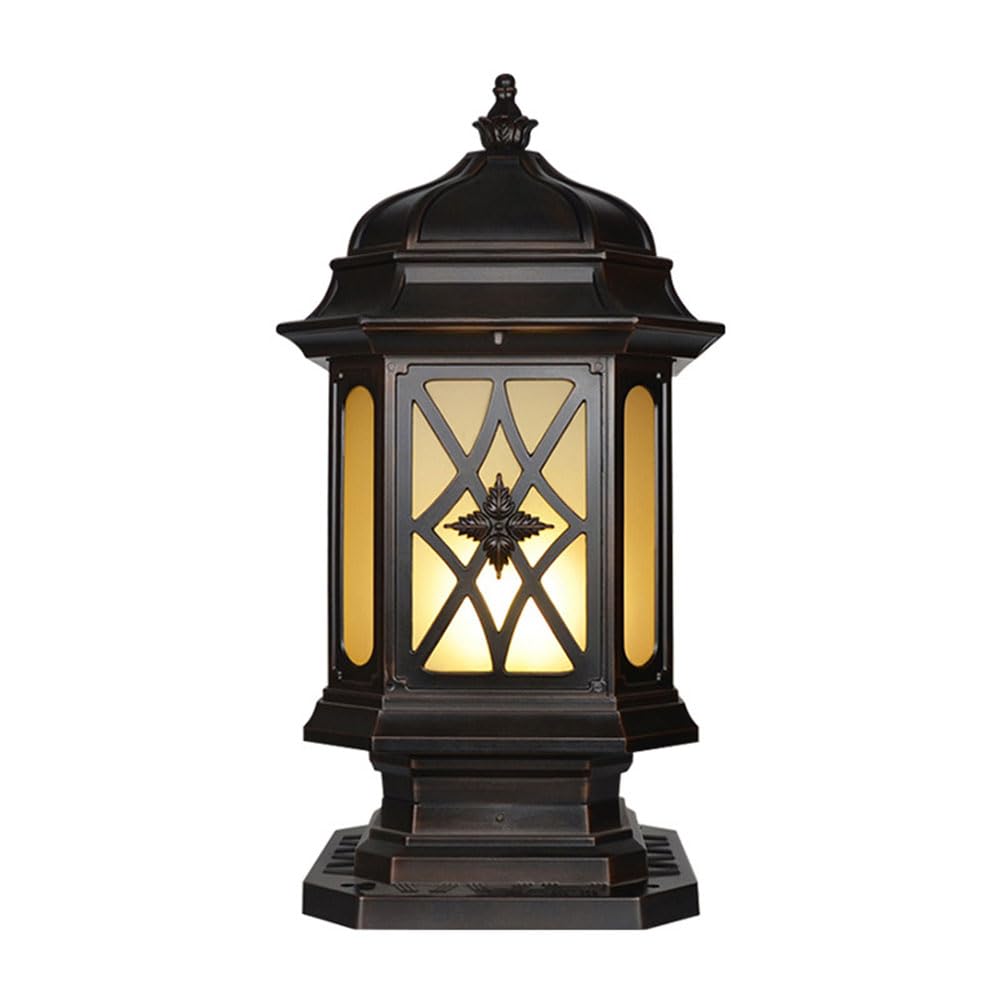 ITOSUI Nordic Retro Courtyard Post Light Outdoor Deck Fenced Garden Pillar Lamp Wet Location Rated Waterproof Cast Aluminium Lamp for Lawn Villa Gate Retro Corridor Lighting Fixture Electric Powered