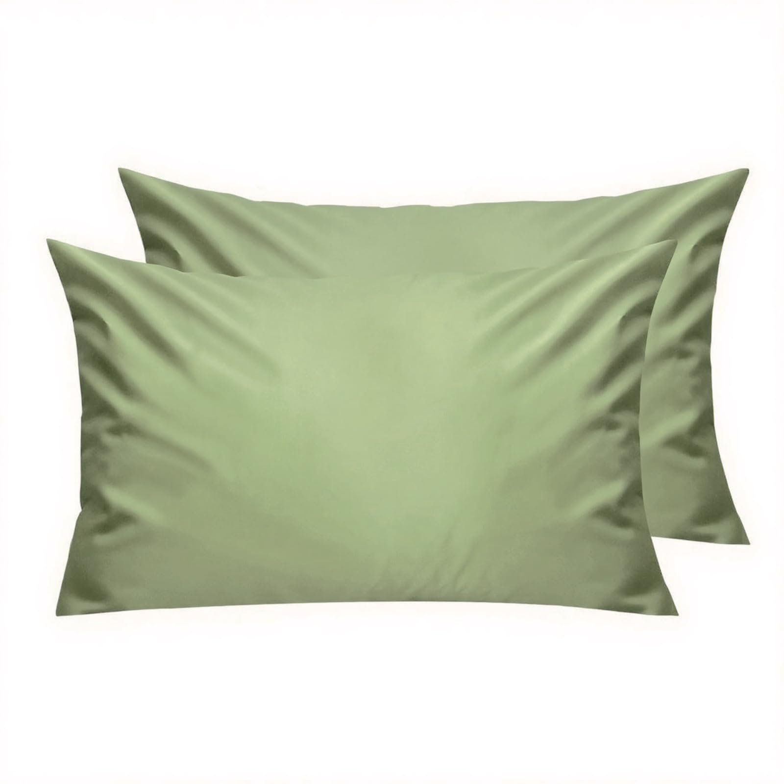 Lirex Pillow Cases Set of 2, 300 Thread Count 100% Cotton Pillow Covers, Breathable and Soft, 50 x 75 cm, Green — image 1
