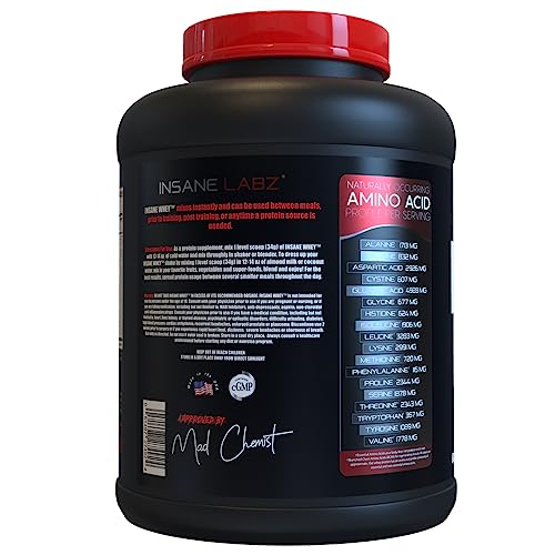 Image of Insane Labz Insane Whey,100% Muscle Building Whey Protein, Post Workout, BCAA Amino Profile, Mass Gainer, Meal Replacement, 60 Srvgs, (Birthday Cake)