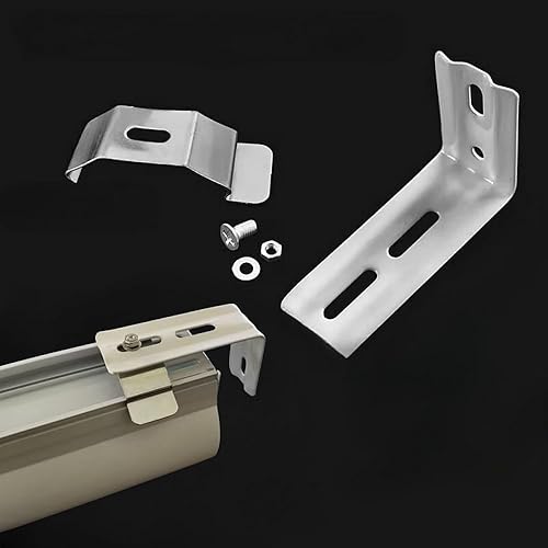 Miniatura 6 de Soporte L 4 clips verticales para persianas verticales con ancho de barandilla de 1-12 pulgadas (1.496 in) montaje exterior