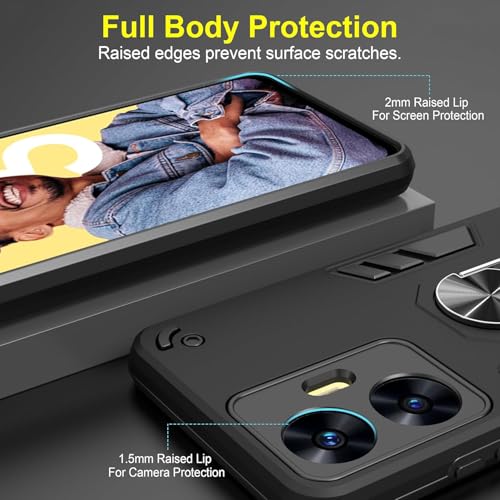 Image of NDCOM for Realme C55 Back Cover | Realme Narzo N55 Back Cover | Premium Realme C55 Cover | Ring Holder Case