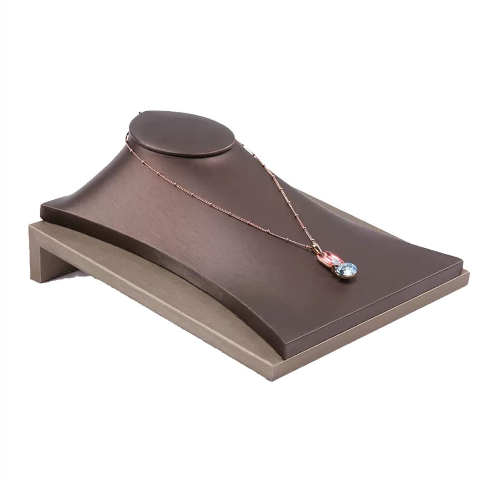 J9V4G6S3B5 Jewellery Storage PU Faux Leather Lay Down Necklace Bust Display Jewelry Chain Holder Stand for Girls Women