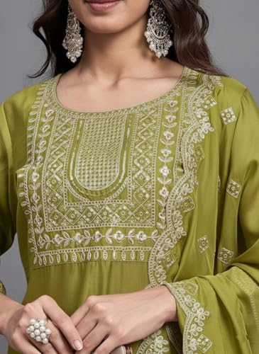 Image of Florely Women's kurti set for woman | kurta sets for woman | Cotton Kurta Set for Women | Embroidered Kurta Set for Women | Kurta Set with Pant Dupatta | 3 Piece Kurti Set | trending kurta women 2026
