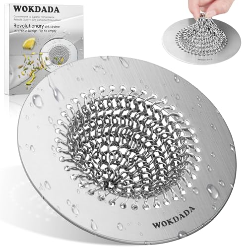 WOKDADA Reversible Kitchen Sink Drain Strainer Anti-Clog Flat Edge Design